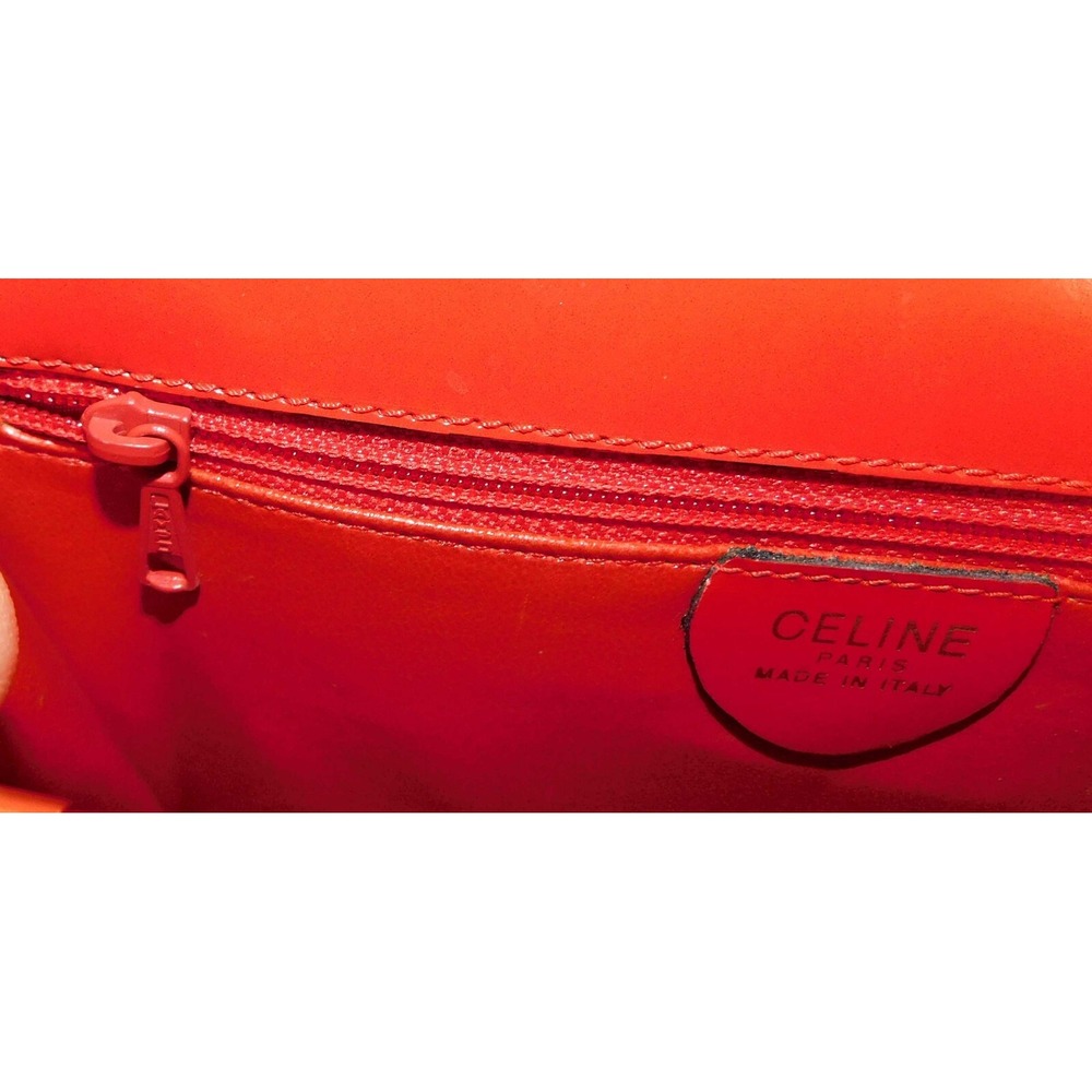 Vintage Celine Carriage Red Leather‎ Crossbody Shoulder Bag Italy - Picture 4 of 10